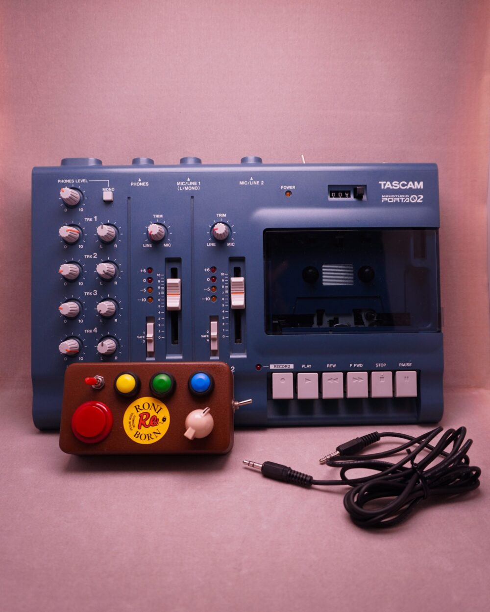 Tascam Portastudio 02-MKII with RONI-REMOT Control Unit